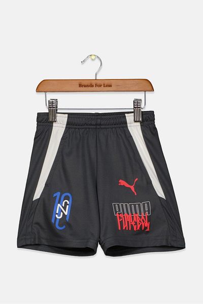 Puma Kids Boy Drawstring Textured Logo Short, Grey