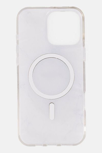 Guess iPhone 16 Pro Max Marble Print Hard Phone Case, White