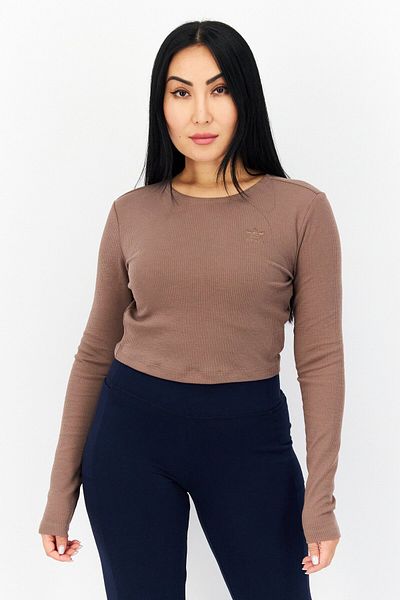 adidas Women Sportswear Fit Long Sleeve Training Top, Trace Brown
