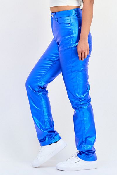 Cropp Women Regular Fit Solid Straight Leg Pants, Blue