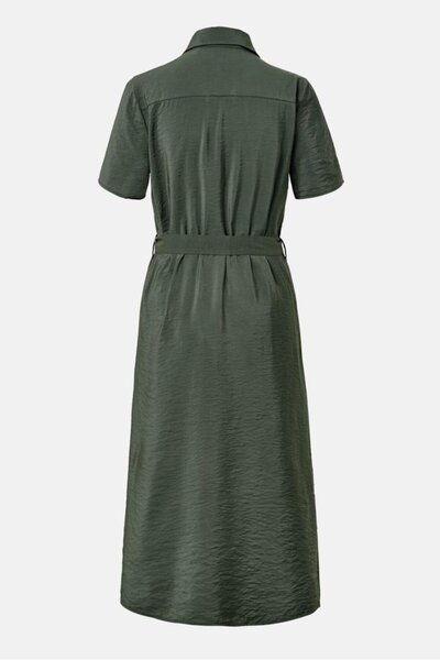 Tchibo Women Plain Button Down Shirt Dress, Green