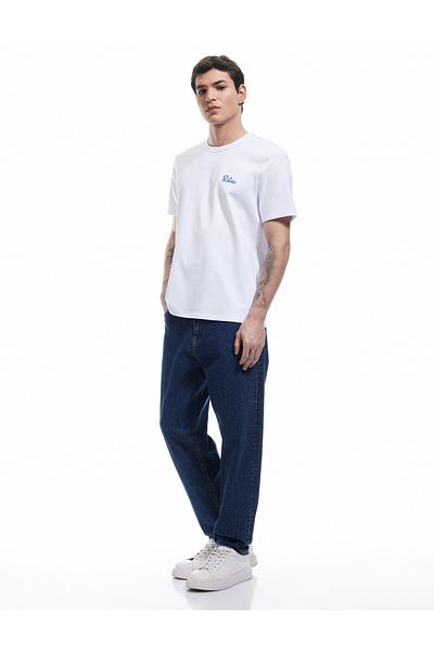 Koton New Season Crew Neck Printed Cotton Short Sleeve Slim Fit T-Shirt
