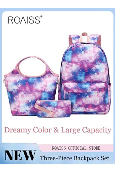 ROAISS 3 Piece Backpack Set Large Capacity Waterproof and Wear Resistant