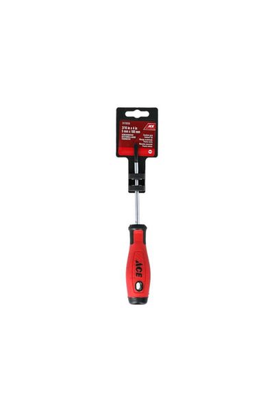 Generic مفك براغي ACE ذو مقبض مبطن بطرف خزانة أحمر وفضي 5 × 100 مم YF-SS07