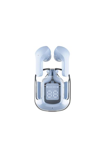 MACON ULTRAPODS MAX EARBUDS WITH CRYSTAL TRANSPARENT CASE BLUETOOTH 5.3 IPX4 Waterproof EARBUDS - Blue