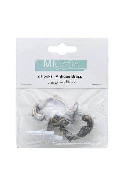 Generic Micasa 2-Piece Hooks Antique Brass
