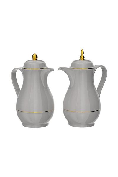Generic Bien Servi High Quality Plastic Body Vacuum Flask Set Grey 1 Liter KC-10RFT/10RFC