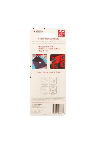 Generic مثبت فيلكرو لاصق خلفي أبيض 18 × 0.75 بوصة