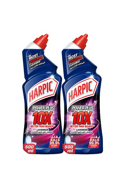 Harpic Lavender Power Plus 10X Most Powerful Toilet Cleaner 2 x 500 ml