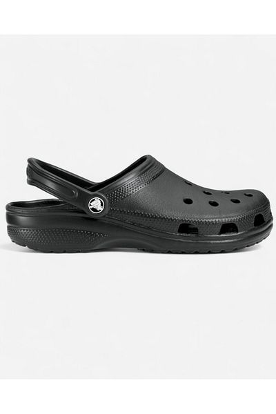 Crocs Unisex Brand Logo Άνετες Μαύρες Παντόφλες Καθημερινής Χρήσης 10001-001