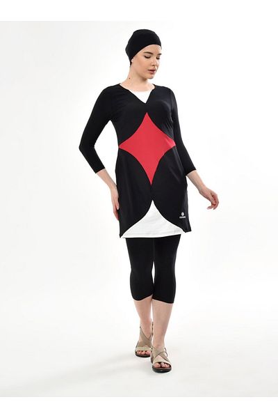 Ranuna Half Covered Pool Swimsuit - Black - Ranuna