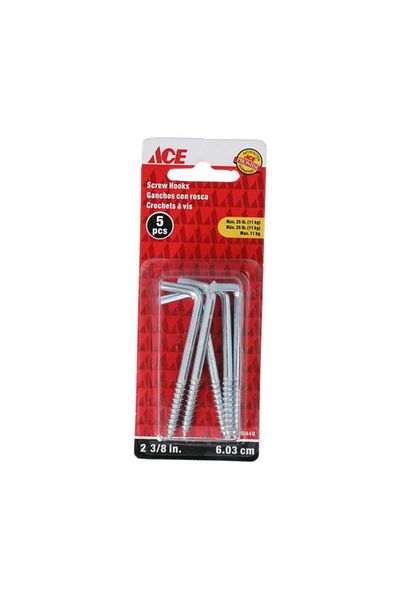 Generic خطافات براغي ACE ذات رأس مربع مطلي بالزنك فضية مقاس 2-3/8 بوصة TSRW-23