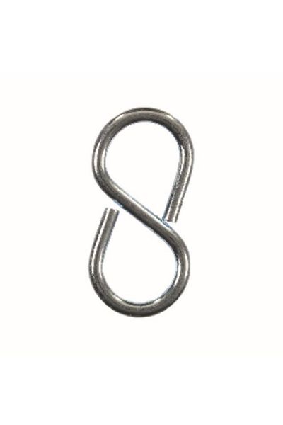 Generic ACE 4-Piece High Quality Zinc Plated Steel Closed S-Hook Silver 1-5/8inch 5031455