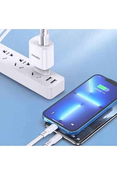 REDz Accessories Pachet adaptor KSC-925 cu cablu Type-C de 1 m, pentru iPhone 15/16/17 și Android, alimentare PD20W, alb
