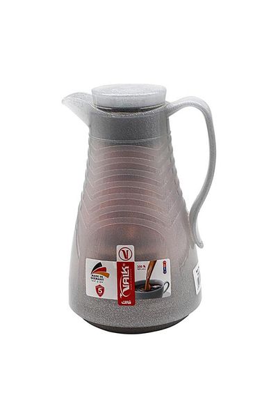 Generic Valk Double Wall Glass Anti-Leakage Wide Mouth Vacuum Flask Grey 1 Liter 04-604