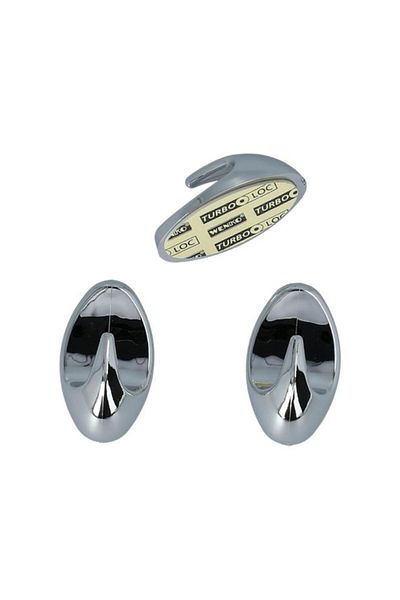 Generic Wenko 3-Piece Liliput High Quality Oval Shape Self Adhesive Bathroom Hook Chrome 4404030100