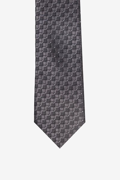 ALTINYILDIZ CLASSICS Men's Black and White Patterned Slim Tie