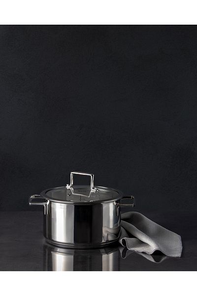 Madame Coco Elena Deep Pot - Steel - 20 cm