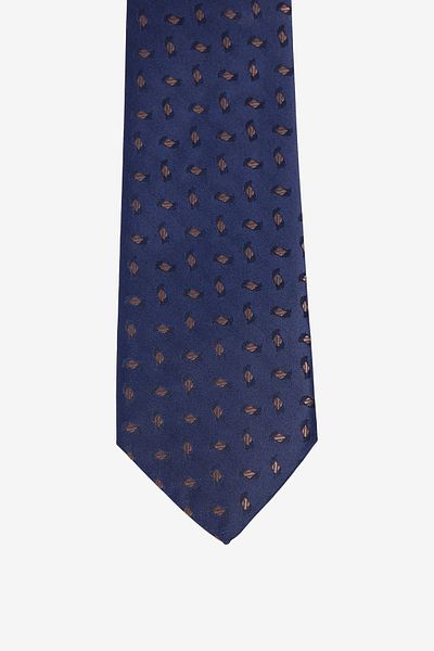 ALTINYILDIZ CLASSICS Men's Navy Blue-Brown Patterned Tie