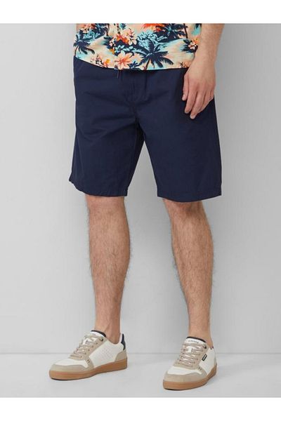 s.Oliver Men's Chino Shorts, Detroit, Mid Waist, Regular Fit, Navy Blue