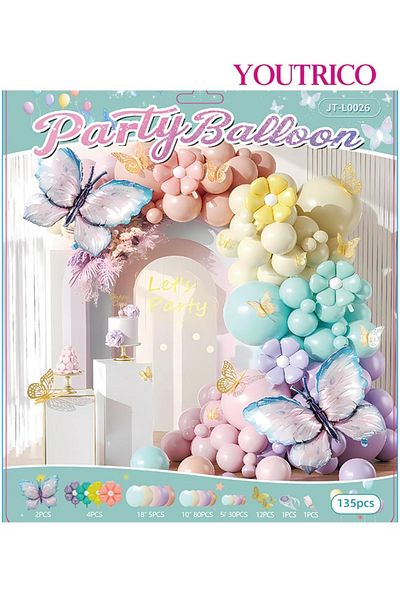Youtrico Dreamy Macaron Balloon Garland - Pastel Colour Wedding Decoration