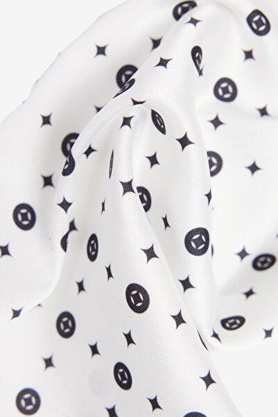 ALTINYILDIZ CLASSICS Чоловіча біло-чорно-сіра хустинка з візерунком