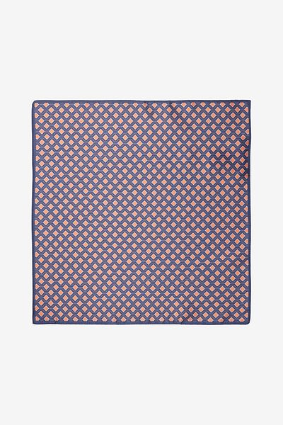 ALTINYILDIZ CLASSICS Men's Navy Blue-Tile Patterned Handkerchief