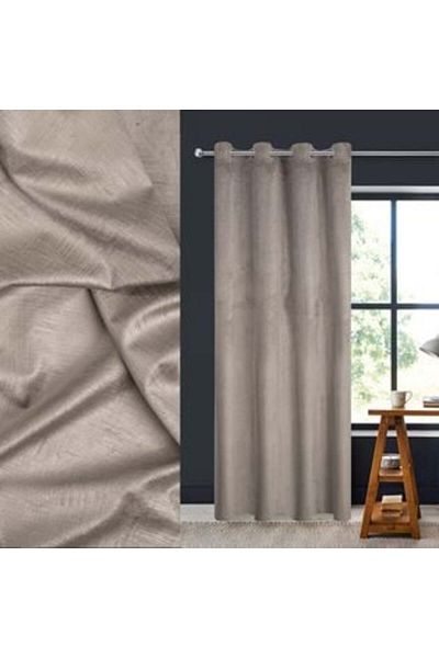 OEM Perdea decorativă din catifea maro cu dungi în relief 140 x 260 cm