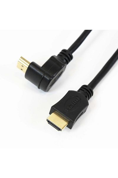 Omega Cablu HDMI-HDMI unghi 90 grade Omega, 4K, 1.4, Gold-Plated, 5 m