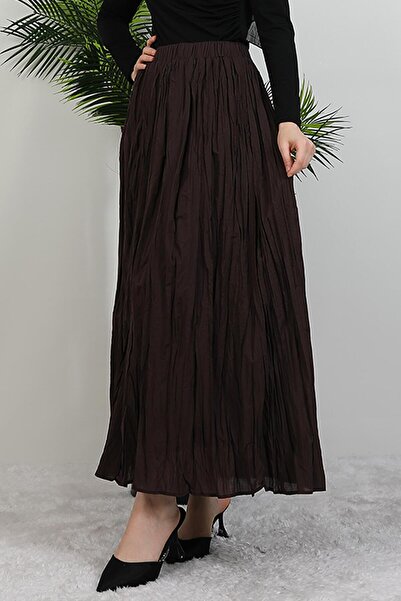 GİYZAMİLA Kraş Voile Skirt Bitter Brown