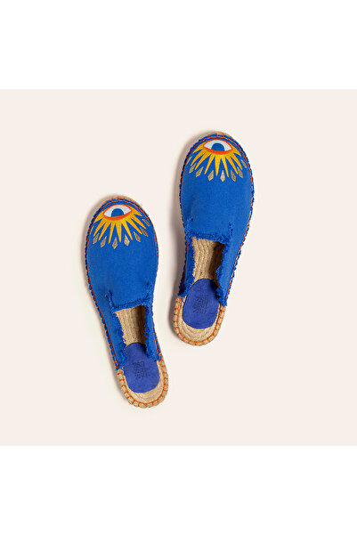 Zsa Zsa Zsu Florya Jüt Terlik 37-40 Ekru - Koyu Mavi