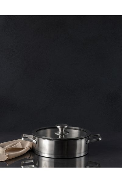 Madame Coco Raye Short Pot - Steel - 24 cm