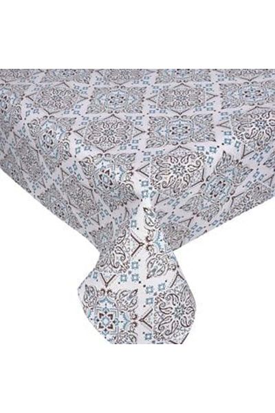 OEM Kitchen Tablecloth with Brown and Petrol Checkered Pattern 180 x 140 cm
