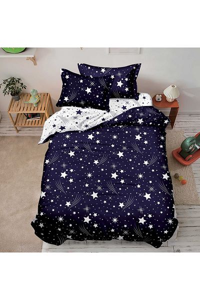 CHIRASO Finet CHIRASO Bedding Set 1 Person, 4 pieces, Fitted Sheet 140x200, stars