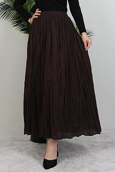 GİYZAMİLA Kraş Voile Skirt Bitter Brown