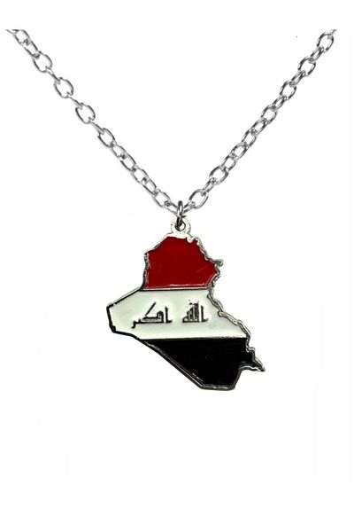 Herşey Nota Iraq Map Figured Unisex Necklace – Meaningful Jewelry with Zamak Plated 60 cm Chain