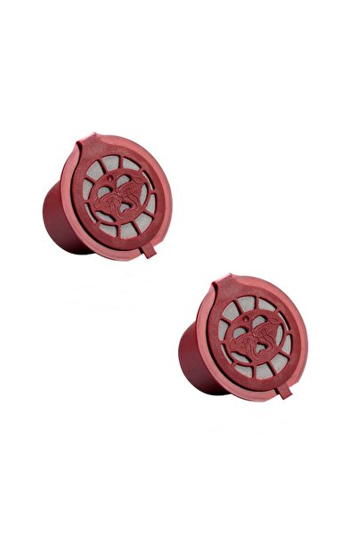 motor starter Set 2 Capsule cafea compatibil Nespresso, New Generation, reincarcabila/lavabila, capac maro/arginti