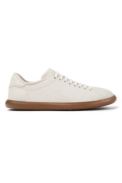CAMPER Women’s White Leather Lace-Up Sneakers with Comfortable Soles PelotasSoller