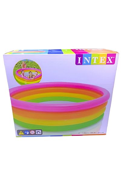 Intex Swimming Pool 4 Rainbow Rings 168 x 46 cm Gift Idea Sea Toy