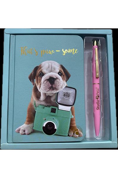 Cem CĂRȚI DE NOTE CU PENĂ STUDIO PETS DE MYRNA ANIMALS CAT DOG NOTEBOOK PEN SET CADOU