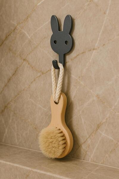 BellaBagno Umeraș adeziv pentru baie și bucătărie cu figurină de iepure - Umeraș de perete drăguț și practic pentru camera copiilor