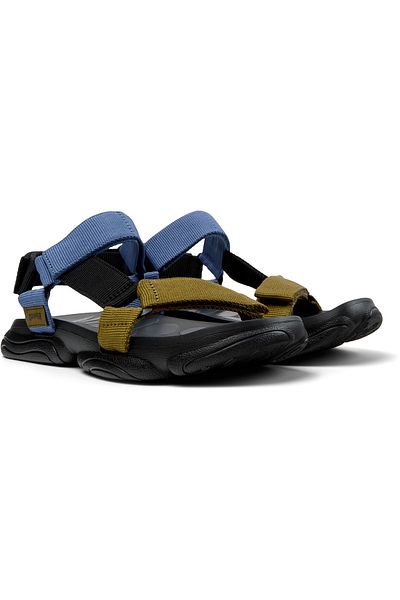 CAMPER Men's Summer Sandals with Hook And Loop Straps, Open-Toe, Comfy Sole, Color Block Karst