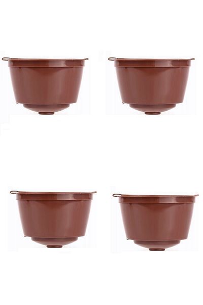 motor starter Set 4 capsule reutilizabile cafea compatibile cu Dolce Gusto, Plastic/Silicon, 52 x 35 mm, Maro
