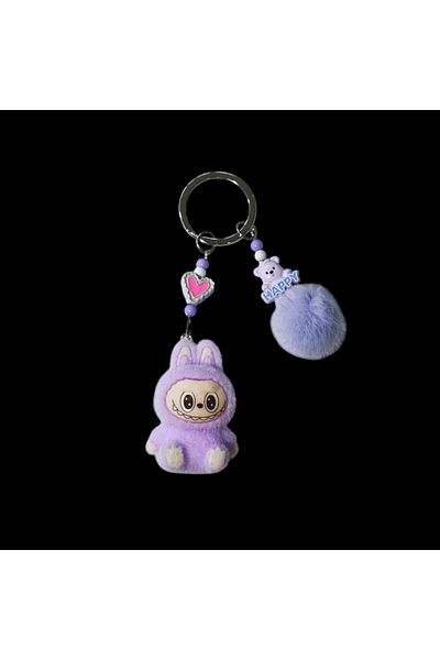 Acousticworld Cute Monsters Labubu Furry Keychain Purple
