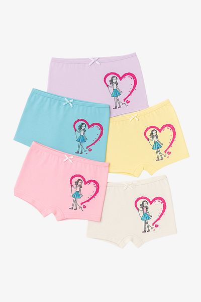Katia&Bony Κοριτσίστικο 5 τεμαχίων Heart Boxer Πολύχρωμο