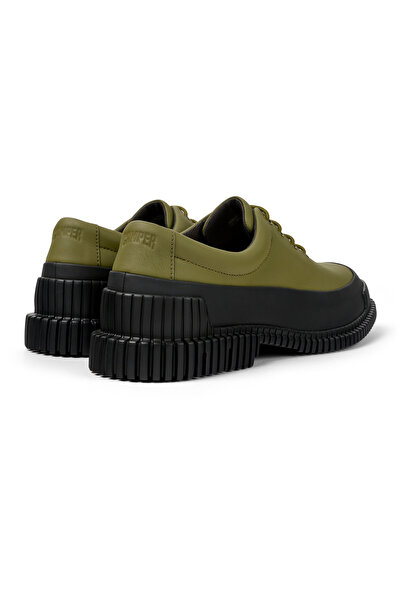 CAMPER Men’s Green High-Textured Stylish Casual Sneakers with Hook And Loop, 100% Leather Design Pix