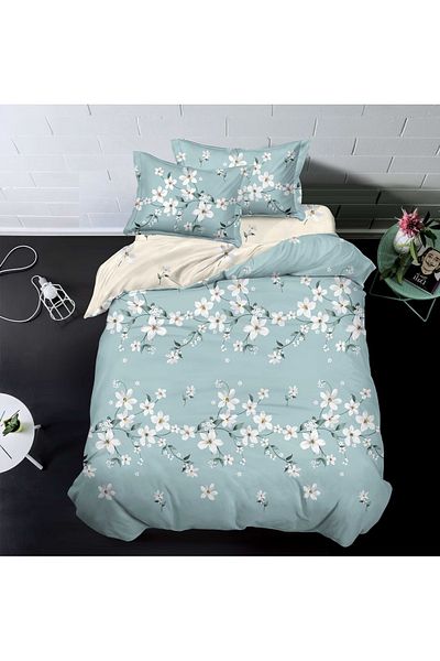CHIRASO Finet CHIRASO 1 Person Bedding Set, 4 pieces, Fitted Sheet 140x200, flowers