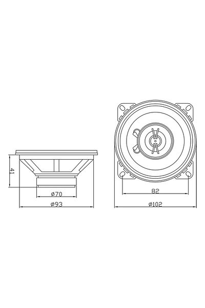 Blow Car speaker, 2-way, 4”, 100W, 4 ohms, Blow S-100