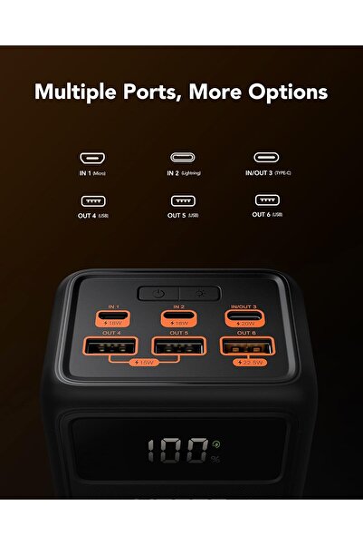 Veger Power Bank 50000mAh 20W PD/QC3.0 Portable Charger with LED Display, Flashlight & Compass