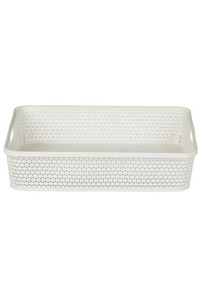 Wonderland Storage/organization basket, with handles, white, 35.5 x 29 x 9 cm